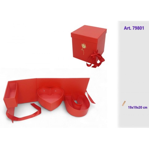 SCATOLA CARTONE ROSSA 19X19X20